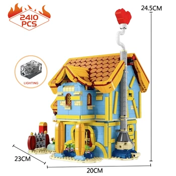 031053 Yaratıcı Uzman Moc Tooncity Şehir Evi Villa Şehir Sokak Görünümü Modüler Ev Tuğla Modeli oyuncak inşaat blokları Hediye 2410 adet