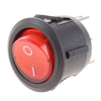 1 ADET AC 6A / 250 V 3-Pin kırmızı ışık ON-OFF SPST yuvarlak düğme nokta tekne araba oto Rocker anahtarı