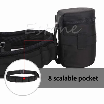 1 ADET Ayarlanabilir Kamera Bel Yastıklı Kemer Lens Çantası kılıf çanta Tutucu Paketi Askısı