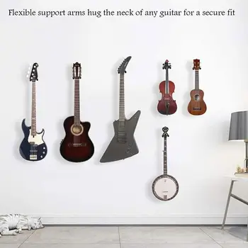 1 Adet Gitar Duvar Kanca Kompakt Tasarım Metal Gitar askı kancası Duvar Montaj kaymaz Tutucu Standı