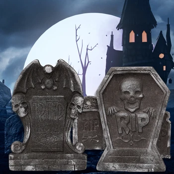 1 adet Köpük İskelet Cadılar Bayramı Süslemeleri Ev Mezar Yarasa Parti Malzemeleri Cadılar Bayramı Aksesuarları Korku Evi Sahne Rip Mezar Taşı