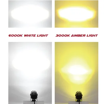 1 Adet Mini Ek moto rcycle Spot LED Lens Çift Renk Sarı Beyaz Sürüş Lambası Yardımcı Farlar Moto Sis Farları