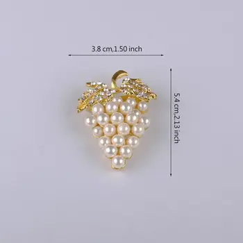 1 adet Üzüm Broş Pins Vintage İnci Broş Rhinestone çiçekli eşarp Toka Pin Kadın Broş Düğün Aksesuarları Takı