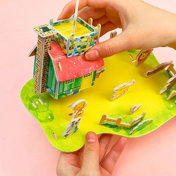 1 Takım çocuk 3D yap-boz DIY manuel model montaj eğitici oyuncaklar