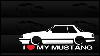 1 Çift / 2 Adet için Ben Kalp Benim Mustang Sticker Aşk Ford Çarptı Tilki Vücut Torbalı 5.0 V8 Coupe Çentik