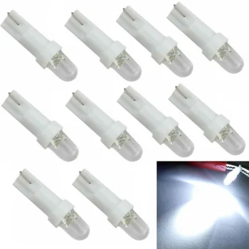 10 Adet Araba T5 LED ışıkları 12V oto İç Kama Plaka Kapı Lambaları Pano Göstergesi Enstrüman Beyaz Ampuller Araba Aksesuarları