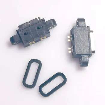 10 Adet Mikro USB TİP C 4pin Su Geçirmez Dişi USB C Soket Bağlantı Noktası Vida Deliği İle Güç Şarj Arayüzü USB Konektörü