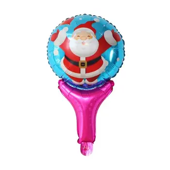10 adet Noel Sopa Folyo Balonlar Noel Baba Geyik baston şeker Şişme Sopa Noel Balon Süslemeleri Parti Malzemeleri