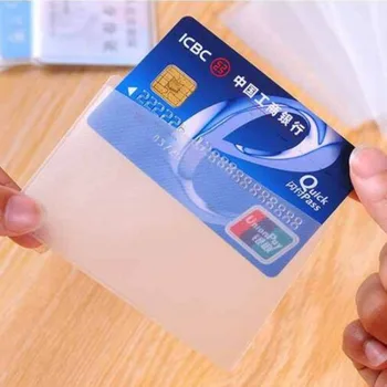 10 Adet Su Geçirmez Şeffaf kart tutucu Plastik Kart Kimlik Tutucular Vaka Korumak için Kredi Kartları Kart Koruyucu Kart Sahibi