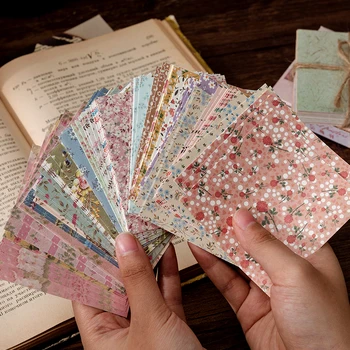 100 Yaprak Retro Çiçek Sanat Malzemesi Kağıt Dekorasyon Önemsiz Günlüğü Planlayıcısı Kolaj Kağıt Zanaat Scrapbooking Malzemeleri Kırtasiye