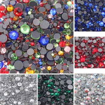 1000 adet-2500 adet Flatback Tutkal Parlak Kristaller Strass Trim Sıcak Düzeltme Rhinestones Giysi için DIY Kumaş Taşlar Boncuk Taşlar El Sanatları