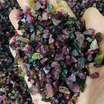 100g doğal kristal Renk turmali taşlar ve mineraller reiki şifa kristal taş numune takı yapımı için