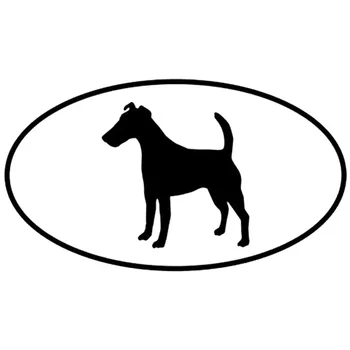 12.7 * 7.1 CM Fox Terrier Pürüzsüz Köpek Araba Çıkartmaları Yansıtıcı Vinil Çıkartması Araba Styling Kamyon Aksesuarları Siyah / Gümüş S1-0665
