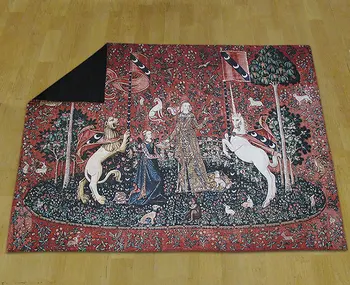 140x104 cm %100 % pamuk ev tekstili dekorasyon unicorn tat Duygusu jakarlı kumaş resim duvar asılı goblen RS-23