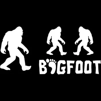 16CM * 7.7 CM Seti 4 Bigfoot Yeti Sasquatch Araba Çıkartmaları Ve Çıkartmaları Motosiklet Araba Styling Aksesuarları Siyah Gümüş C8-0363