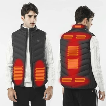 17 ADET ısıtmalı yelek ceket moda erkek kadın ceket akıllı USB elektrikli ısıtma termal sıcak giysiler kış ısıtmalı yelek