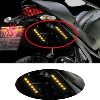 1x Esnek 6 LED motosiklet lambası Bar Şerit Kuyruk Dönüş Sinyali Kuyruk Arka Fren Dur Ampul Lamba Fren Lambası Amber led ışık Çubuğu 12V