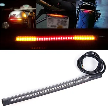 1x48 SMD LED Motosiklet Dekoratif ışıklar Şerit ışık Motosiklet Kuyruk Fren Dur Dönüş Sinyali Şerit Stop Lambası Genel 2021