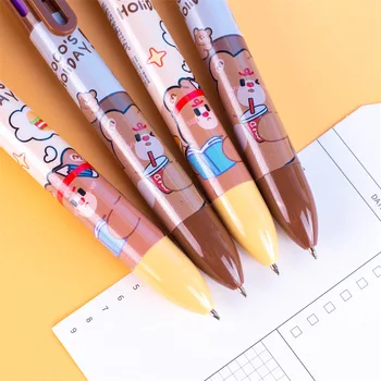 2 adet / grup Kawaii Coco Brea 6 Renk Tükenmez Kalemler Okul Ofis Yazma Malzemeleri Sevimli Kalem Ofis Aksesuarları Kırtasiye Hediye
