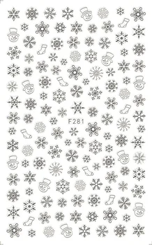 2 adet Noel Tırnak Etiketler Çıkartmaları Kar Gevreği Noel Sarar Kardan Adam Kış Nail Art Süslemeleri Manikür Araçları Kaydırıcılar F281-284