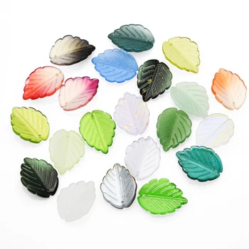 20 Adet 17x24mm Cam Yaprak Boncuk Kristal Kolye Yaprakları Şekli Çok Degrade Renk Takı Yapımı İçin küpe DIY Aksesuarları