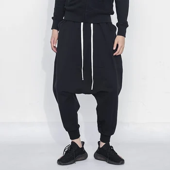 2019 Yeni Streetwear dökümlü pantolon Hip Hop koşucu pantolonu Erkek Sweatpants Pamuk Rahat harem pantolon Erkekler Drop Shipping LBZ40