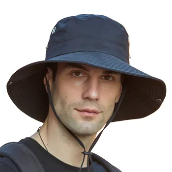 2021 erkek Panama Balıkçı Şapka Yaz Örgü Nefes Güneş Kapaklar Kamp ve Yürüyüş Anti-UV Visor Şapkalar Kısa Ağız Kovboy Kova Şapka