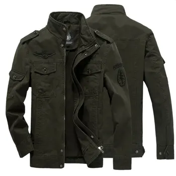 2021 Erkek Yüksek kaliteli %100 % pamuklu ceket Rüzgarlık Askeri Ceketler Ordu Giyim Dış Giyim Uçuş Ceket erkekler marka giyim 6XL