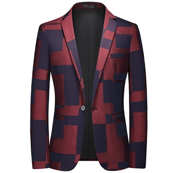2022 Moda Yeni erkek Rahat Butik İş Kişiselleştirilmiş Baskı Slim Fit Blazers Ceket takım kıyafet Ceket Büyük Boy 6XL