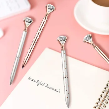 2022 Yeni metal kristal tükenmez kalem Kawhi elmas dekoratif metal kalem Okul ofis hediye kalem 1.0 mm Ofis ve Okul Kalem