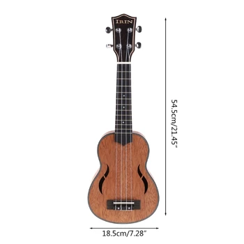 21 inç Ceviz Ukulele 4 Dizeleri Küçük Gitar Basit Naylon Dizeleri Ukulele Acemi Çocuklar için Taşınabilir Müzik Aleti