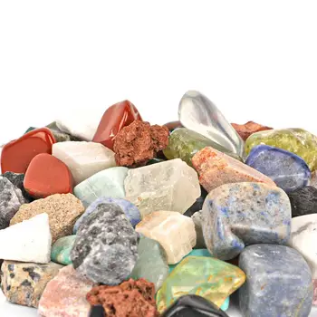 24 ADET Crystalya Premium Sınıf Kristaller ve şifa taşları Ekran Kutusu ile Kaya Numune Mineral Fosiller Kazı Kitleri Hediyeler