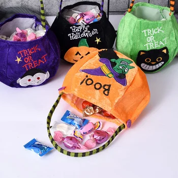 25 cm X 13 cm Cadılar Bayramı Şeker Çanta Dekorasyon Taşınabilir Kabak Çanta Anaokulu Çocuk Şeker Sahne Düzeni Dift Çanta Bez Çanta