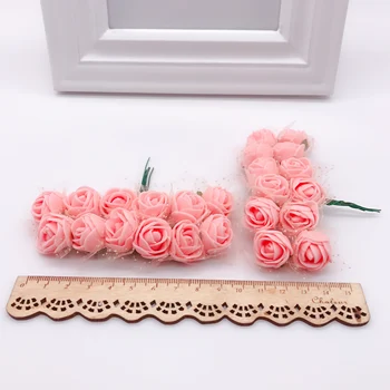 36/72/144 adet 2cm Mini PE Köpük Güller yapay çiçekler Ev Düğün Araba Dekorasyon için DIY Oyuncak Ayı Çelenk Sahte Çiçek Buketi