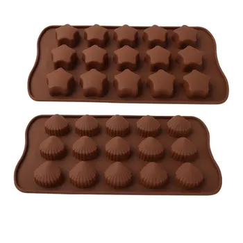 3D Yıldız Kabuk Silikon Çikolata Kalıpları Kek Dekorasyon Araçları DIY Kek Fondan Pasta Jöle muffin kalıbı Pişirme Şablon Sabun Kalıp