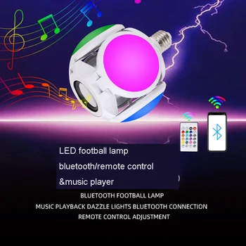 40W akıllı Bluetooth Ampul E27 LED müzik futbol ampul ışıkları kablosuz Stereo Ses müzik hoparlörü renkli Ampul uzaktan Kumanda ile