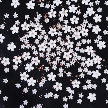 5 yaprakları Beyaz Benzer Yasemin Tırnak Dekorları 3 renk Karışık Boncuk Deco Çiçekler Japon 3D Reçine DIY Tırnak Bloom Aksesuarları ZD096-1
