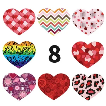 50-500 adet / rulo 1-1. 5 İnç Sevimli Desen Kalp Zarf Etiket conta etiket Dekoratif Sticker Bant Yuvarlak Kırtasiye Etiketi