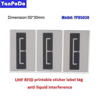 50 adet 50 * 30mm 860-960MHz UHF RFID Anti sıvı Girişim U8 veya H3 yazdırılabilir etiket Perakende Varlık Depo İzleme