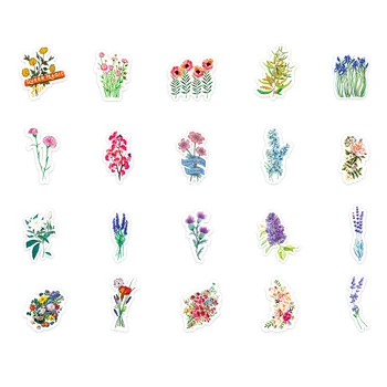 50 ADET Çiçek Sticker PVC Su Geçirmez Kaykay Araba Dizüstü Bagaj Duvar Graffiti Karikatür Çocuk Oyuncakları Hediyeler El Kitabı DIY Sanat Notu