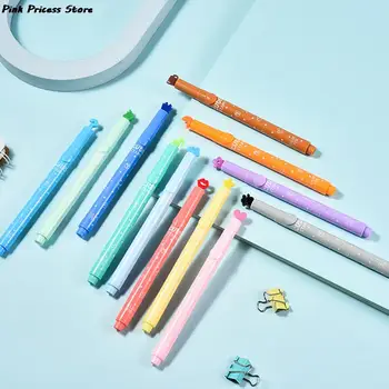 6 Adet / grup Sevimli Şeker Renk İşaretleyiciler Mürekkepleri Damga Kalem Yaratıcı işaretleyici Kalem okul Malzemeleri ofis Kırtasiye çocuk Hediyeler için