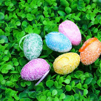 6 Adet Mutlu Paskalya Süslemeleri Köpük Paskalya Yumurtaları Boyalı Kuş Güvercin Yumurtaları DIY Zanaat Çocuklar Hediye Favor Ev Dekor Paskalya Parti