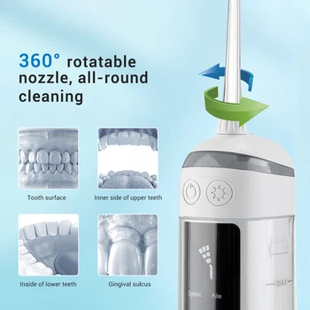 6 Modları Oral Irrigator USB Şarj Edilebilir Taşınabilir diş duşu 4 Jet Diş Diş Temizleyici 180ML Su Geçirmez diş su jeti