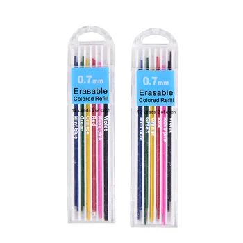 6 renk 2 adet / renk 0.7 mm Mekanik Kurşun Kalem renk kurşun Dolum ofis ve okul yazma Çizim malzemeleri Renkli