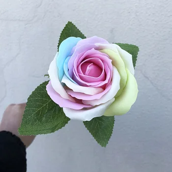 6cm 25 adet / grup Renkli gül sabunu Çiçek Kafa Yapay Gökkuşağı Gül Hediye Kutusu Buket Yapımı Çiçek Düğün sevgililer Günü hediyesi