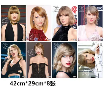 8 adet / grup Süper Yıldız Taylor Alison Swift Kabartmalı posterler Oyuncak T-Swizzle Tay Poster sticker hediyeler için Boyutu 42X29 cm
