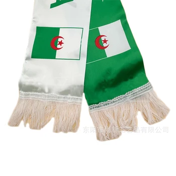 Aerlxemrbrae Cezayir bayrağı Özel Eşarp futbol takımı 14 * 130cm Saten Cezayir Eşarp