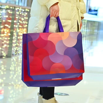 Alışveriş çantası Alışveriş Çantası Katlanır Çanta alışveriş çantası Eko Çanta Paket servisi olan restoran Çantası dokunmamış Kumaş Su Geçirmez Depolama Film Kaplı