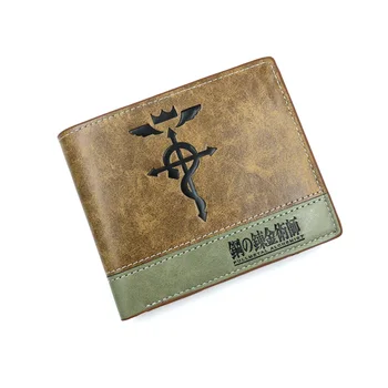 Anime Fullmetal Simyacı Alev Simyacı Roy Mustang Kısa pu deri cüzdan kart tutucu Çanta