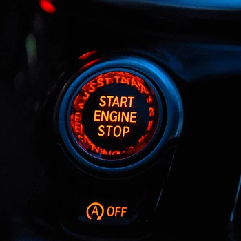 Araba Kristal Push Start Stop Motor düğme kapağı BMW F G MGU Şasi Araba Aksesuarları